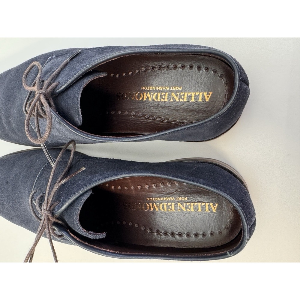 Allen Edmonds Port Washington Nomad Suede Lace Up Blue Dress Casual Shoes 9.5 D - Picture 7 of 13